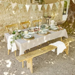 Assiette plate Venise rebord ondulé faïence vert sauge Ø26cm