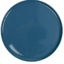Assiette ronde plate Nordic porcelaine bleu