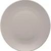Assiette ronde plate uni taupe