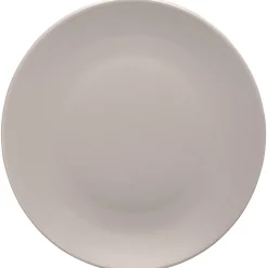 Assiette ronde plate uni taupe