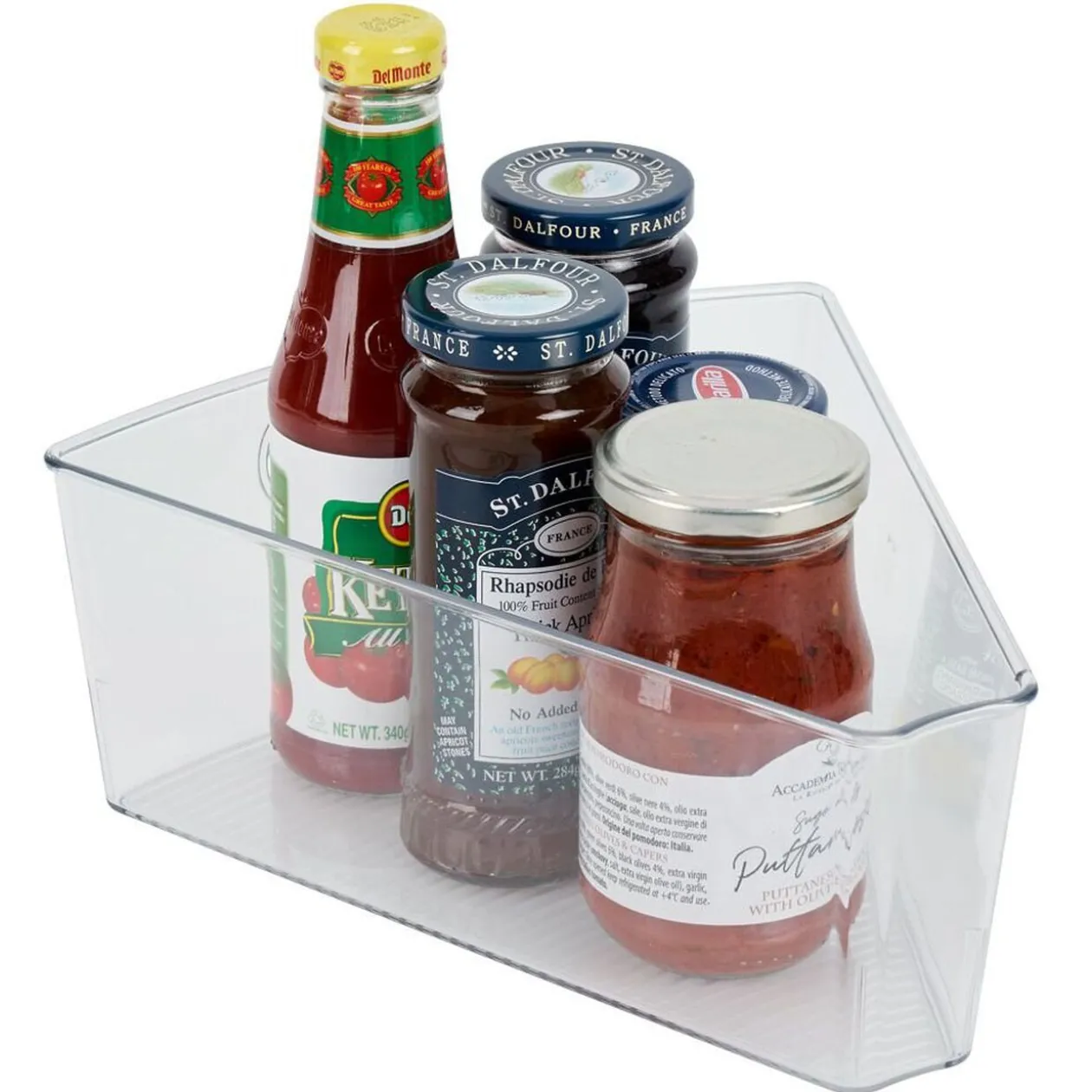 Bac de rangement triangulaire transparent pour frigo 3L