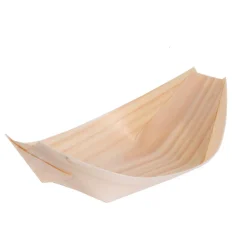 Barquette de présentation snacking bateau en bois x24