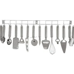 Barre avec 12 ustensiles de cuisine à suspendre