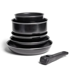 Batterie de cuisine 6 pièces aluminium noir