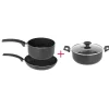 Batterie de cuisine tous feux dont induction x3 avec couvercle