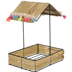 Bocal à paille et couvercle style tropical avec support x4