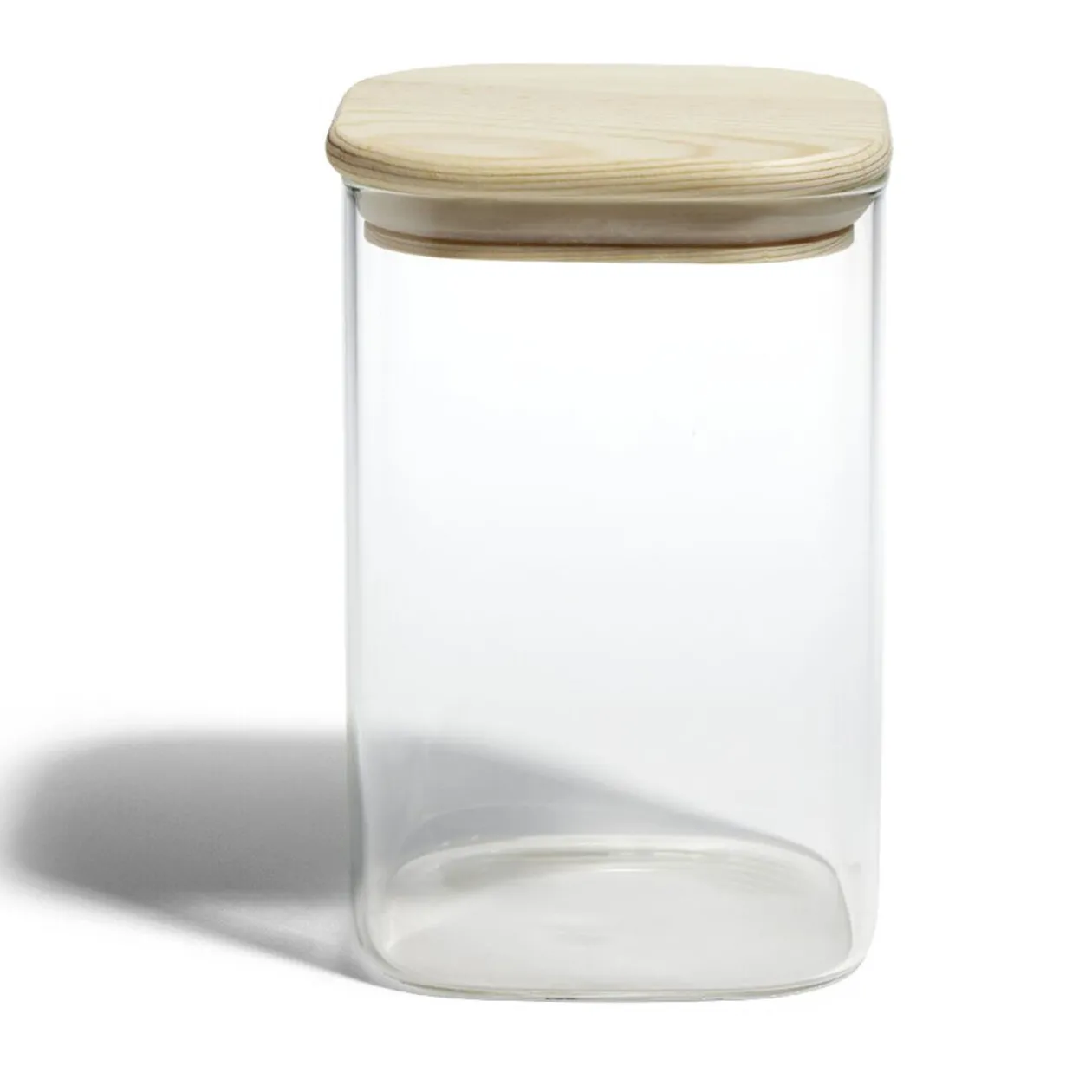 Bocal de conservation 1L en verre avec couvercle en bois