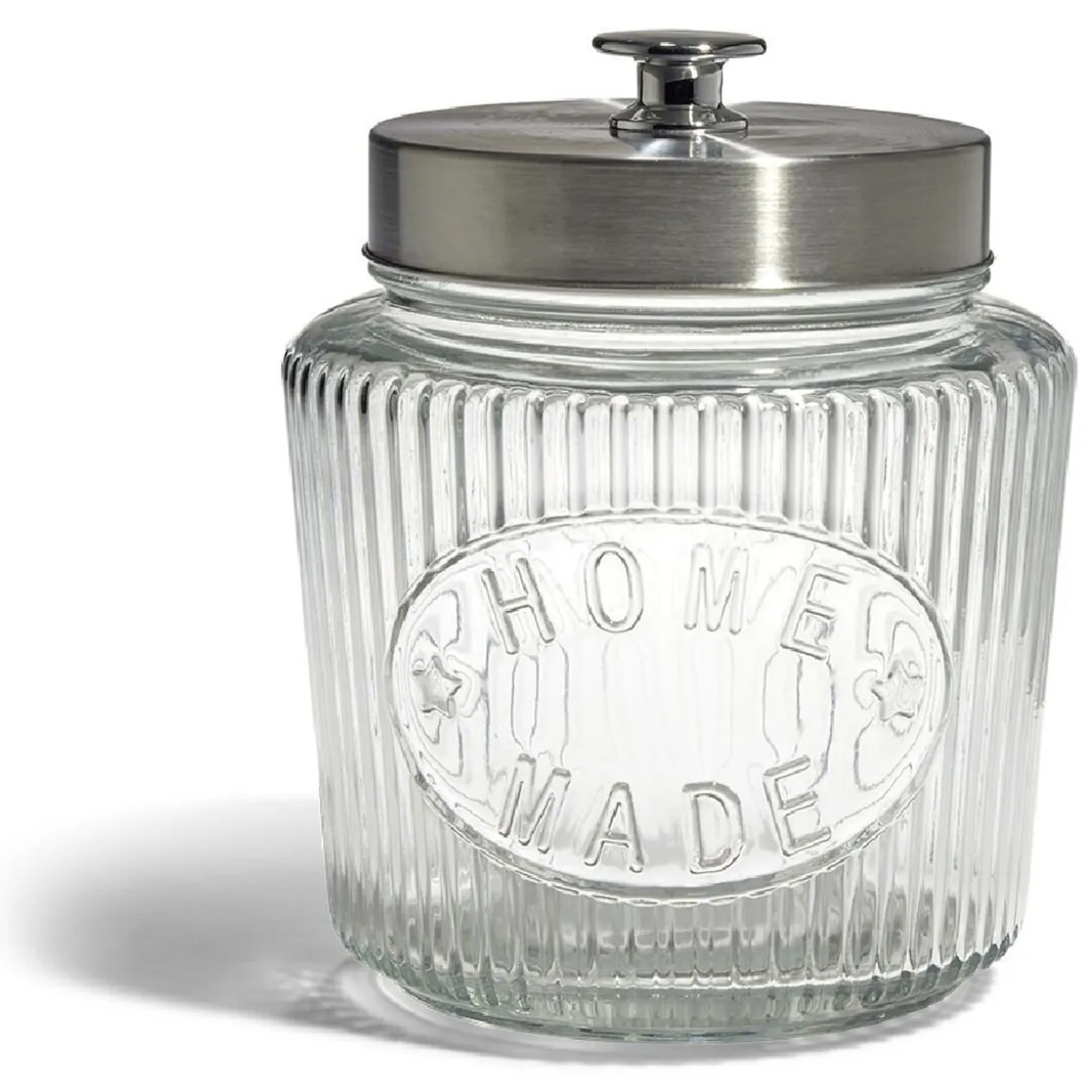 Bocal de conservation 1L en verre avec couvercle en métal Ø11,5xH18cm