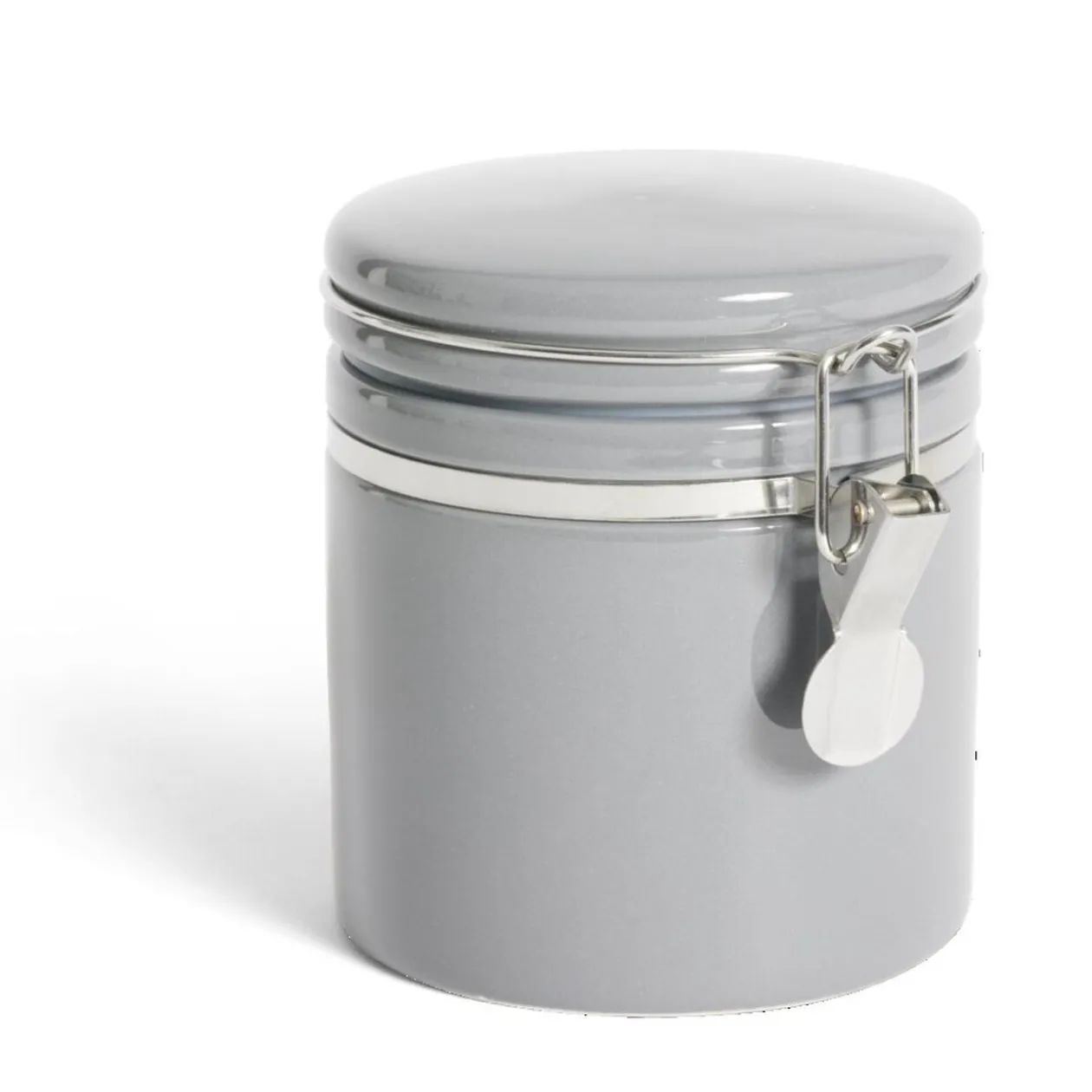 Bocal en céramique avec clip en métal Ø10xH13cm