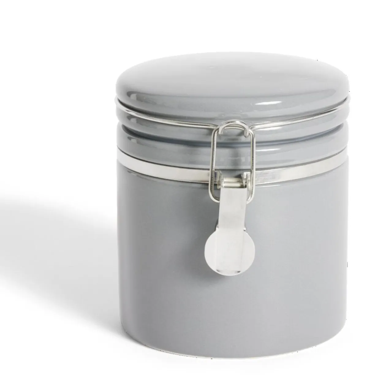 Bocal en céramique avec clip en métal Ø10xH13cm