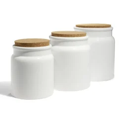 Bocal en céramique avec couvercle en liège Ø14,5xH17cm