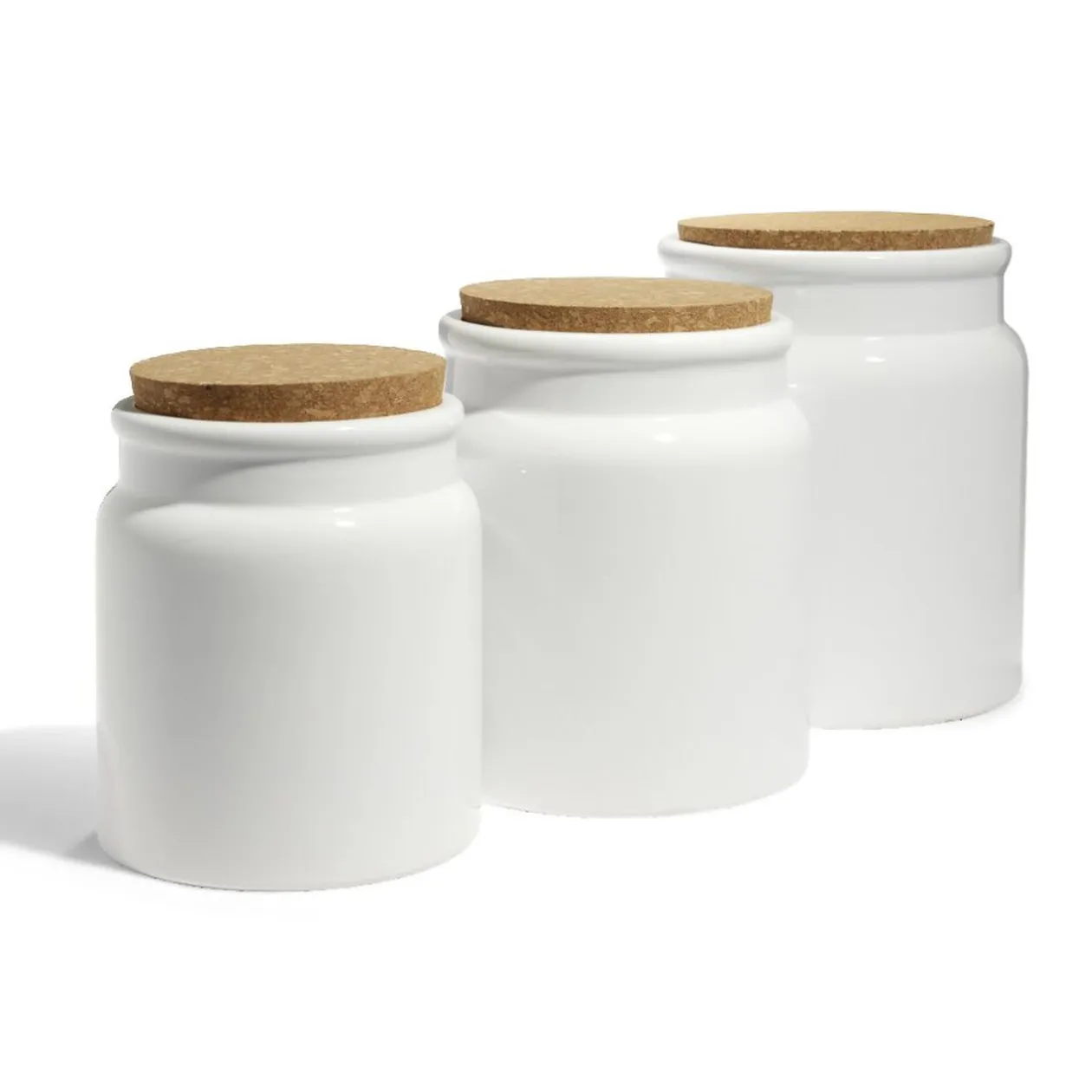 Bocal en céramique avec couvercle en liège Ø14,5xH17cm