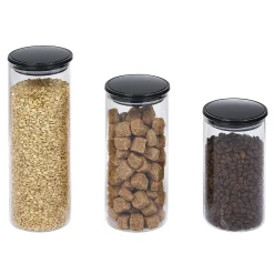 Bocal en verre avec couvercle x3