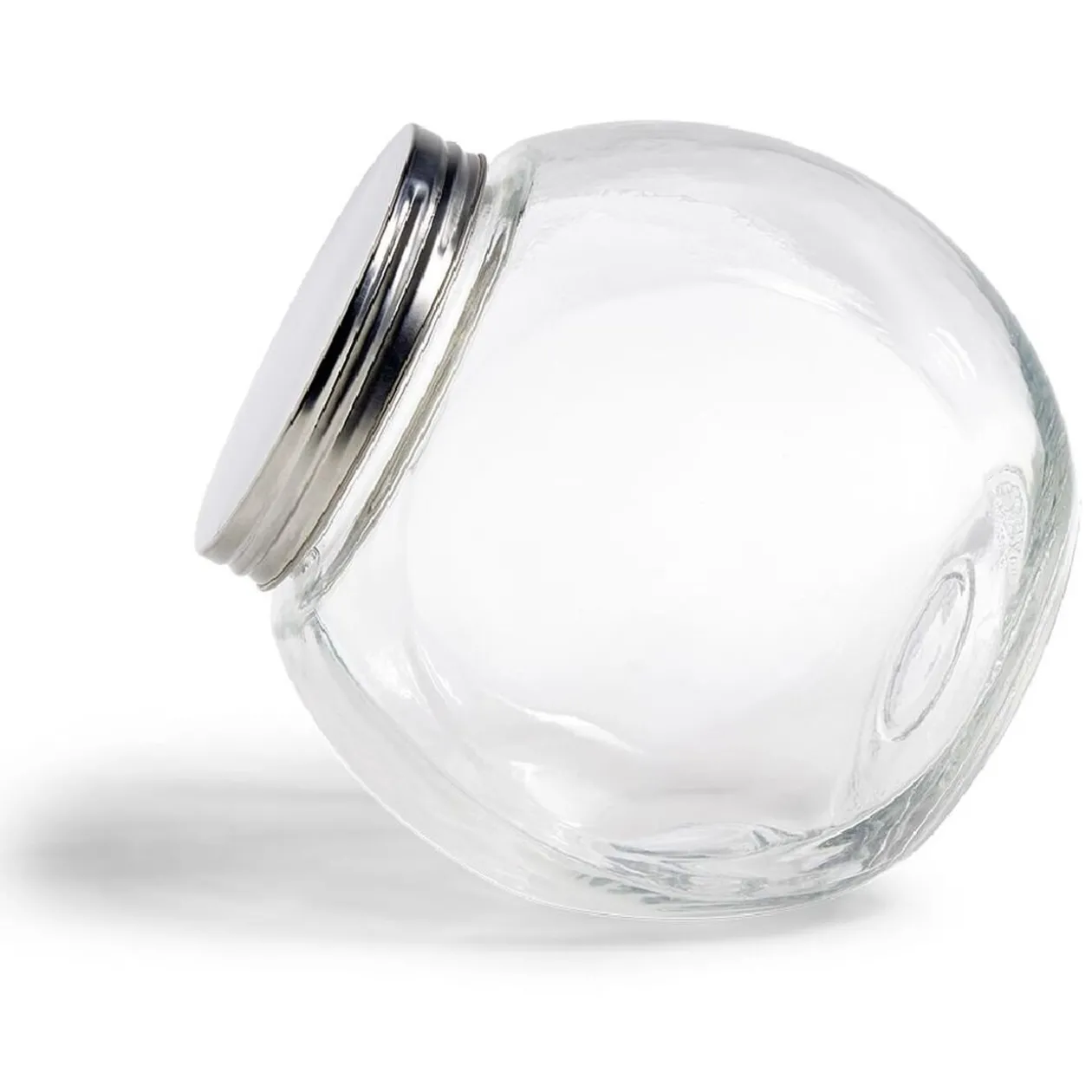 Bocal en verre transparent couvercle métal 2000ml - 17,5x12,5xH.17cm