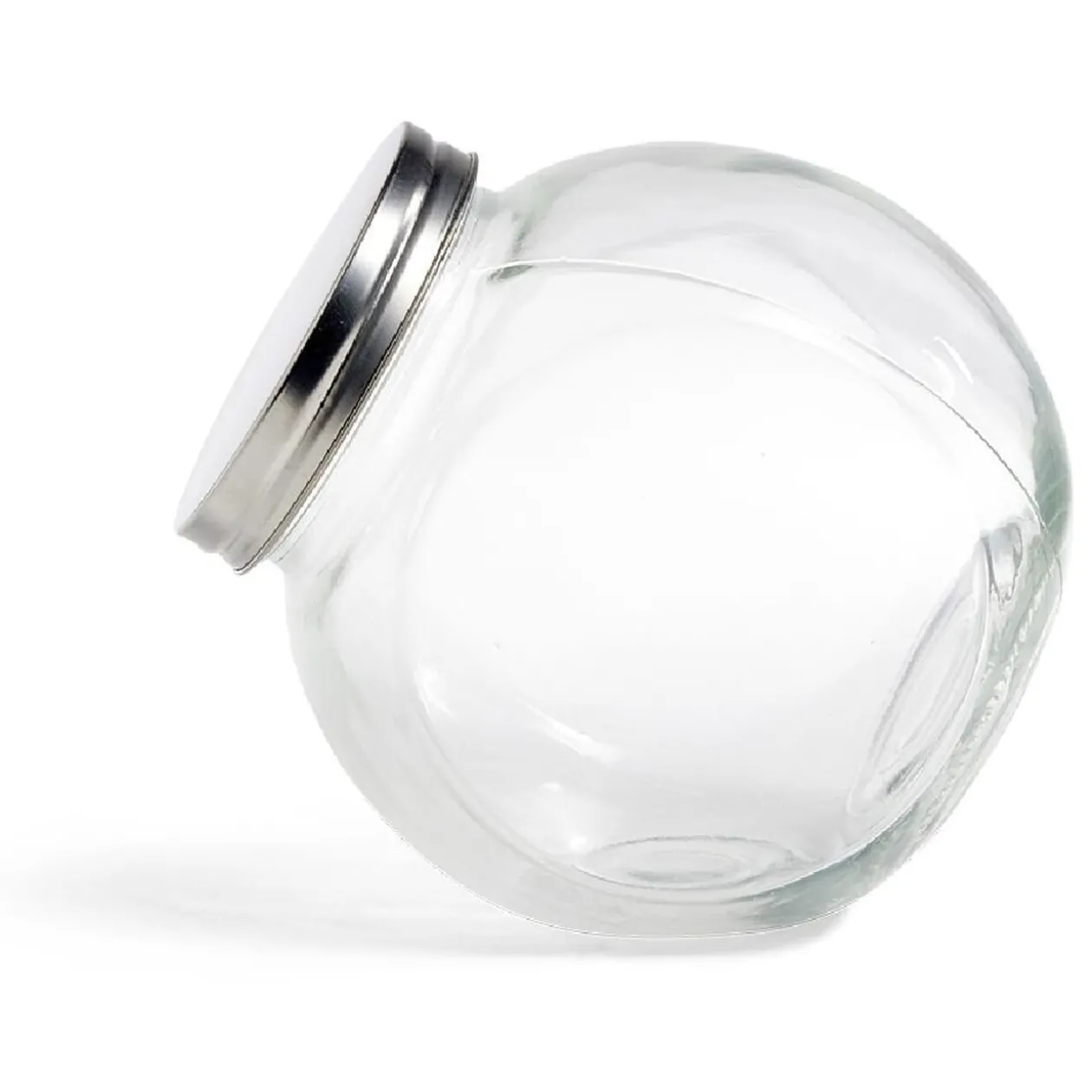 Bocal en verre transparent couvercle métal 2000ml - 16x11,5xH.16cm