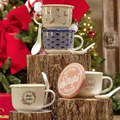 Bol à soupe avec couvercle et cuillère en porcelaine