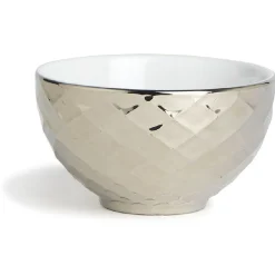 Bol céramique argenté, Ø 11 cm, 2 modèles