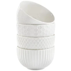 Bol embossé blanc x4