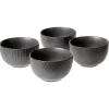 Bol en grès noir x4