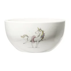 Bol en porcelaine blanc pour enfant motif licorne Ø14xH7cm
