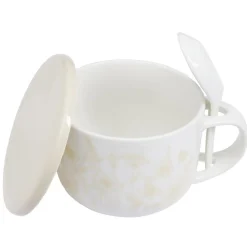 Bol soupe jumbo 62cl et cuillère porcelaine nature