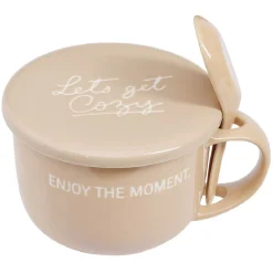 Bol soupe jumbo 62cl et cuillère porcelaine cocooning