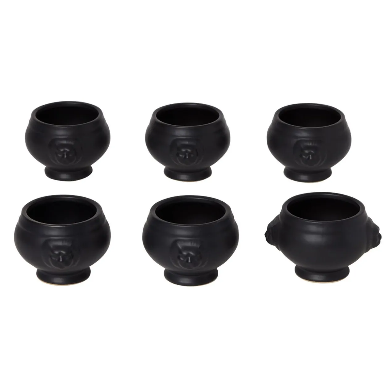 Bol tête de lion noir mat x6