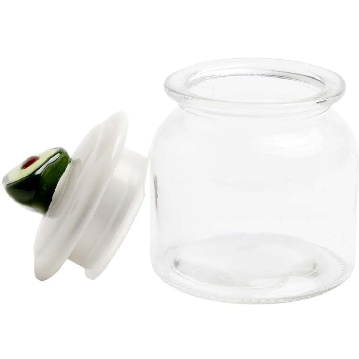 Bonbonnière avec décoration en forme de fruits