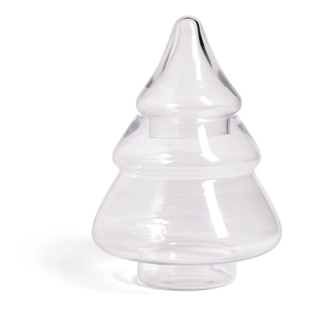 Bonbonnière en verre forme sapin Ø19,5xH28cm