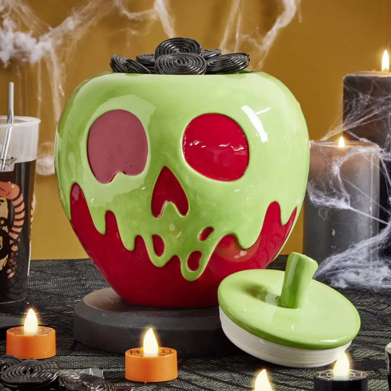 Bonbonnière Halloween Disney Villains rouge et vert Ø20xH22,5cm