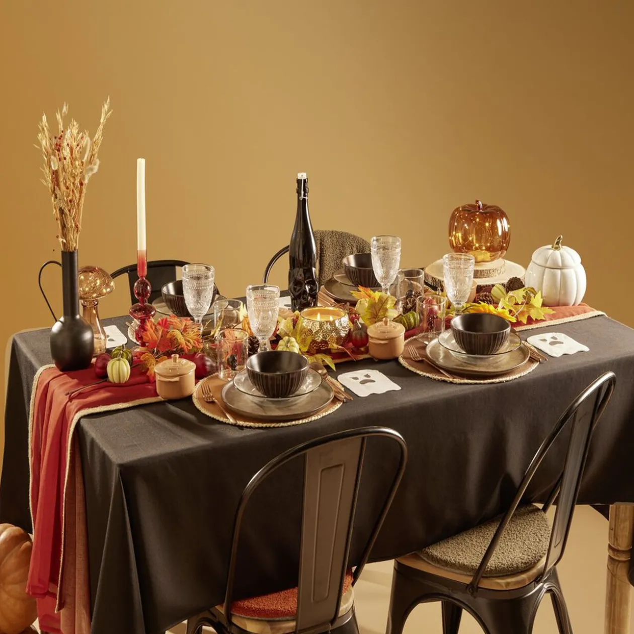 Bonbonnière Halloween forme citrouille porcelaine blanc Ø18 cm