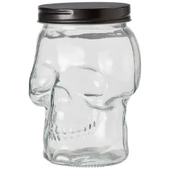 Bonbonnière transparente design Tête de mort Halloween 1,5L