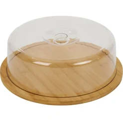 Boîte à fromage bambou et plastique Ø28,5xH9cm