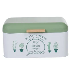 Boîte à pain My little garden alu bambou blanche et verte