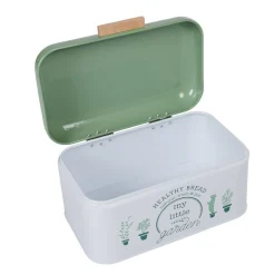 Boîte à pain My little garden alu bambou blanche et verte