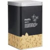 Boîte à pâtes en métal noir et gris design pasta - 10,7x10,7xH.17,5cm