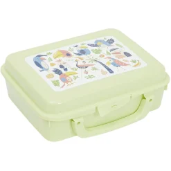 Boîte à sandwich rectangulaire avec anse plastique jaune 16x20xH7cm