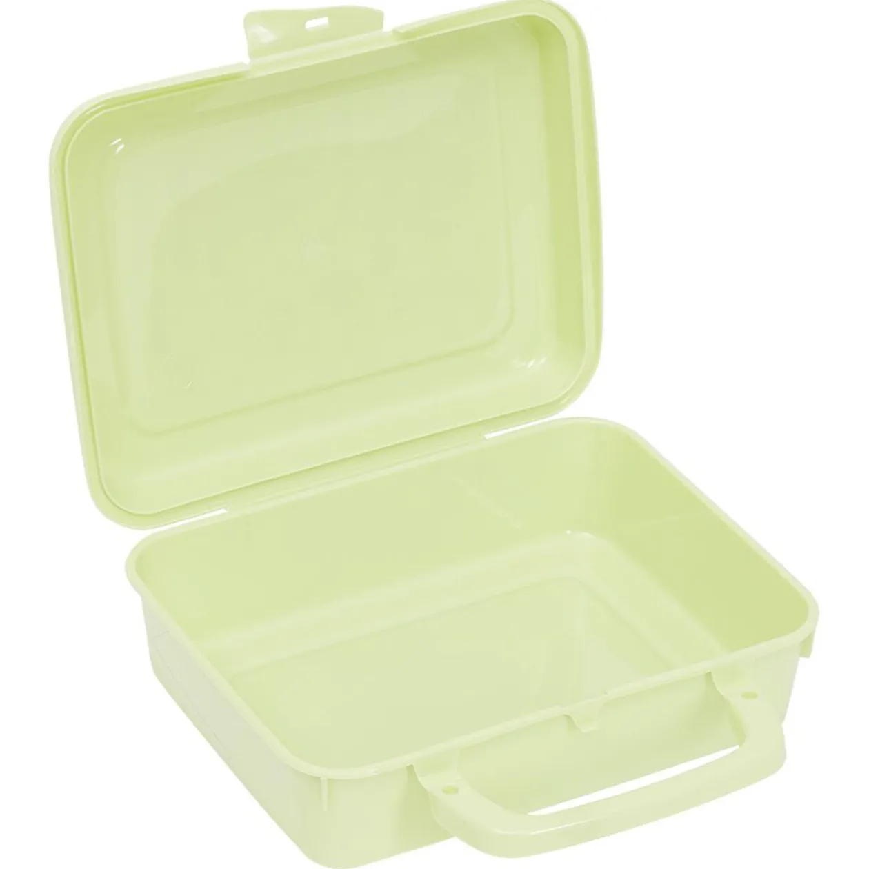 Boîte à sandwich rectangulaire avec anse plastique jaune 16x20xH7cm