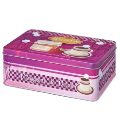 Boîte à sucre en métal design vintage luxe rose fuchsia