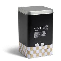 Boîte à sucre en métal noir design Sugar - 10,7x10,7xH.17,5cm