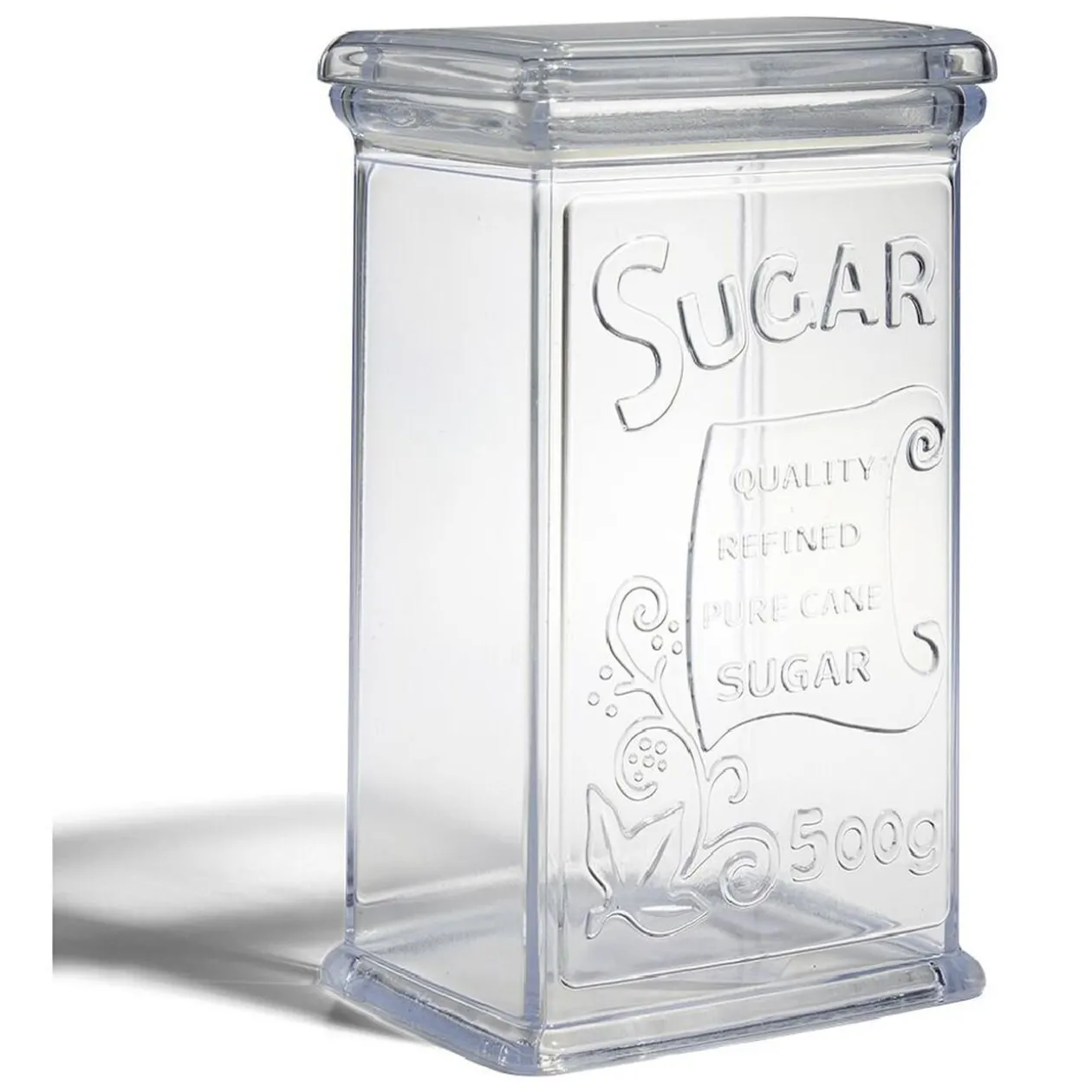 Boîte à sucre 500g plastique transparent 11,5x9xH19cm