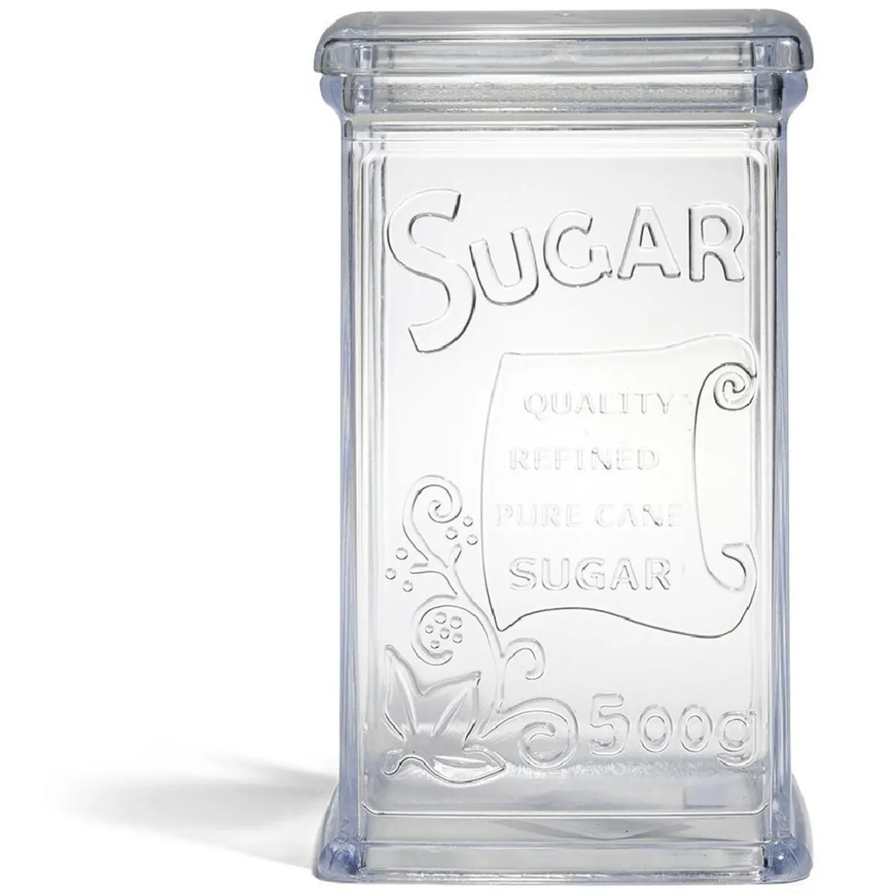 Boîte à sucre 500g plastique transparent 11,5x9xH19cm