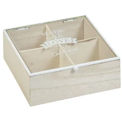 Boîte à thé 4 compartiments Made with love