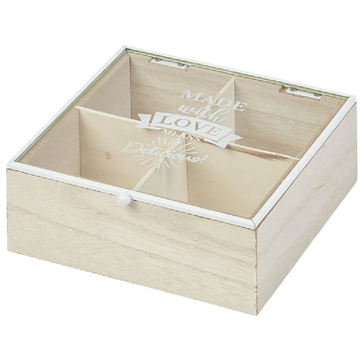 Boîte à thé 4 compartiments Made with love