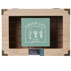 Boîte à thé My little garden en bois couvercle aluminium