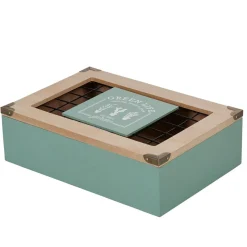 Boîte à thé My little garden en bois couvercle aluminium