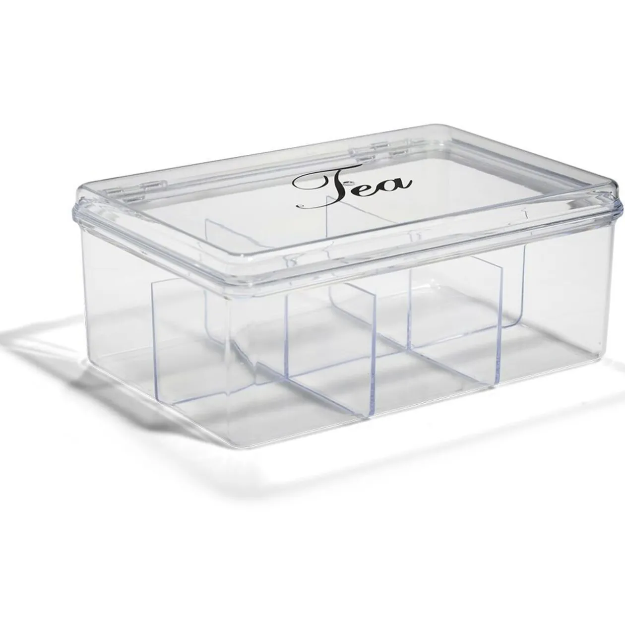 Boîte à thé plastique transparent 21,5x15x8,5cm