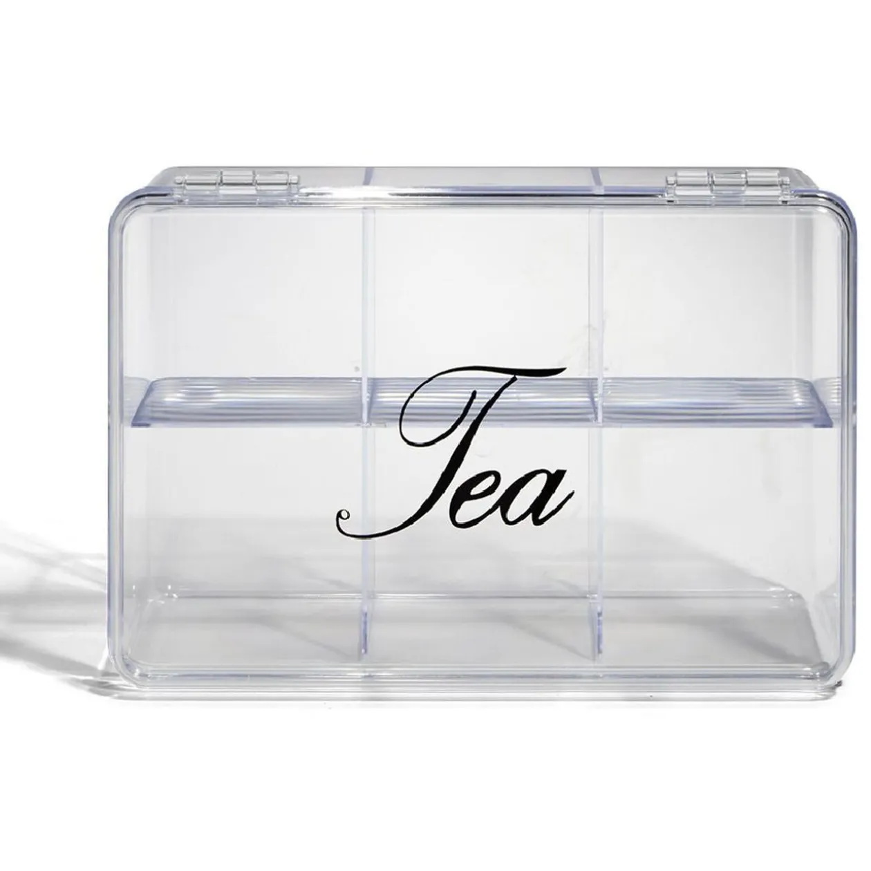 Boîte à thé plastique transparent 21,5x15x8,5cm