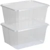 Boîte alimentaire 1,8 L transparente x2