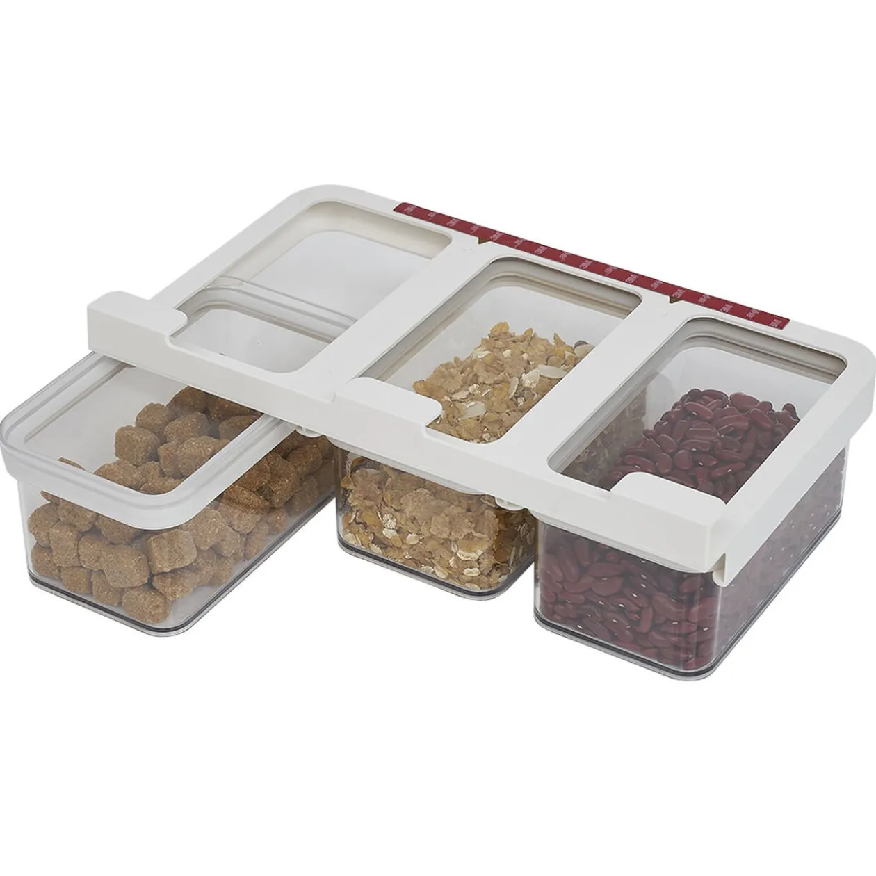 Boîte alimentaire 3en1 à fixer sur étagère L33x19xH11cm